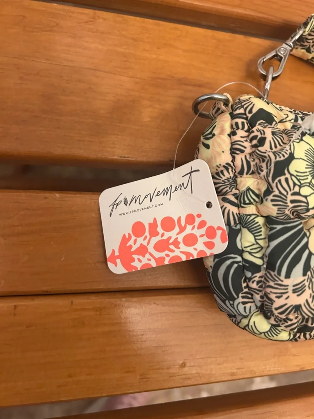 NWT Free People Movement Floral Quilted Mini Pouch Bag - Yellow/Green/Blue - Picture 2 of 7